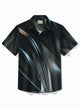 Alohadaddy Retro Gradient Textured Print Men's Hawaiian Shirt Easy Care Pocket Camping Shirt