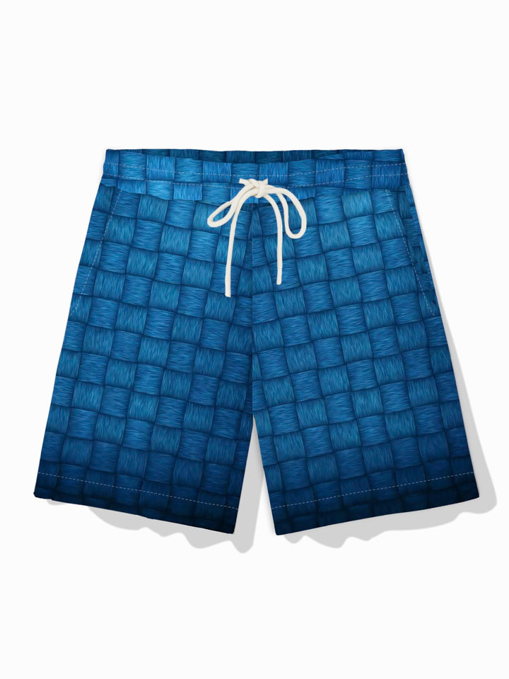 Alohadaddy Retro Geometric Plaid Print Men&