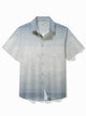 Alohadaddy Basic Men's VIntage Shirt Geometric Print Oversized Stretch Aloha Pocket Shirt
