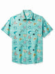 Camisa hawaiana vintage de los años 50 con diseño geométrico de mediados de siglo para hombre de Alohadaddy, camisa de campamento con bolsillo artístico, talla grande