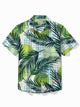 Alohadaddy Hawaiian Shirt Botanical Geometric Print Men's Button Pocket Shirt