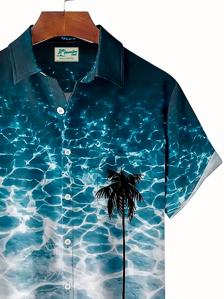 Alohadaddy Hawaiian Water Ripple Coconut Tree Men&