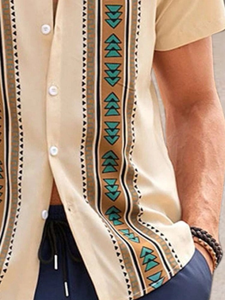 Alohadaddy Retro Geometric Printed Men&