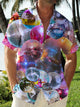 Alohadaddy 60's Disco Ball Music Instrument Men's Button Pocket Shirt