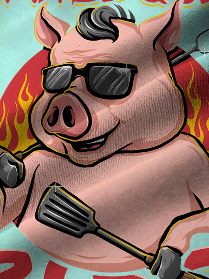 Alohadaddy Gradient Pig BBQ Print Men&