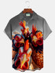 Camisa con bolsillo abotonado para hombre con estampado de gallo de pelea vintage de Alohadaddy