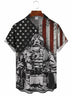 Men's American Flag Soldier Short Sleeve Shirt