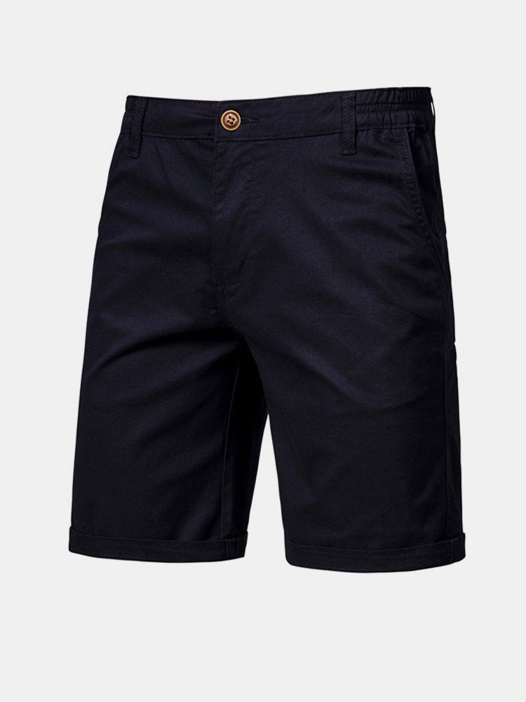 Cotton Casual Shorts Straight Cropped Pants Plus Size Solid Color Basics