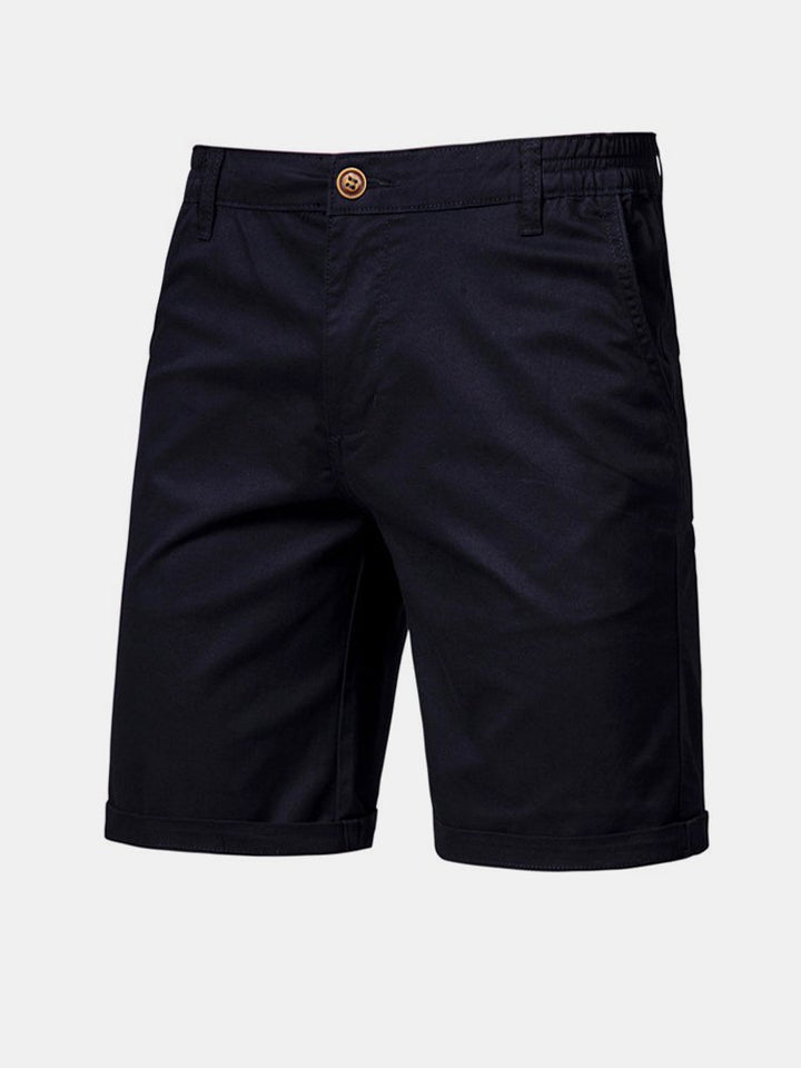 Cotton Casual Shorts Straight Cropped Pants Plus Size Solid Color Basics