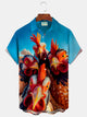 Camisa con bolsillo abotonado para hombre con estampado de gallo de pelea vintage de Alohadaddy