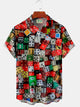 Alohadaddy Dice Geometric Print Men's Button Pocket Shirt