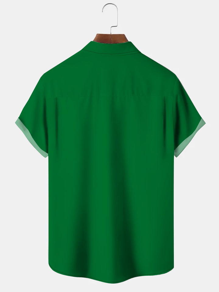 Camisas informales de talla grande con estampado de cerveza y loro del Día de San Patricio de Alohadaddy