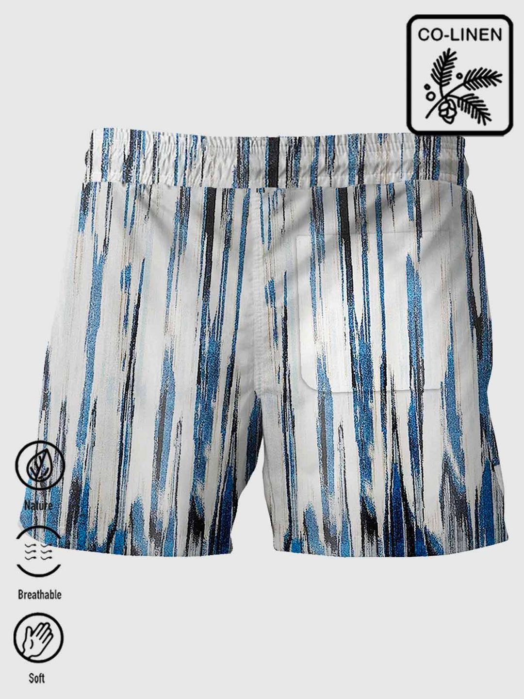 Pantalones cortos transpirables casuales para hombre con degradado retro de algodón y lino Alohadaddy