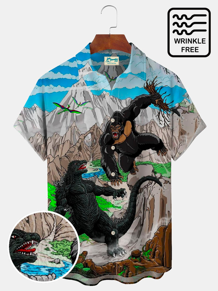 Alohadaddy Retro Cartoon Dinosaur Blue Men&