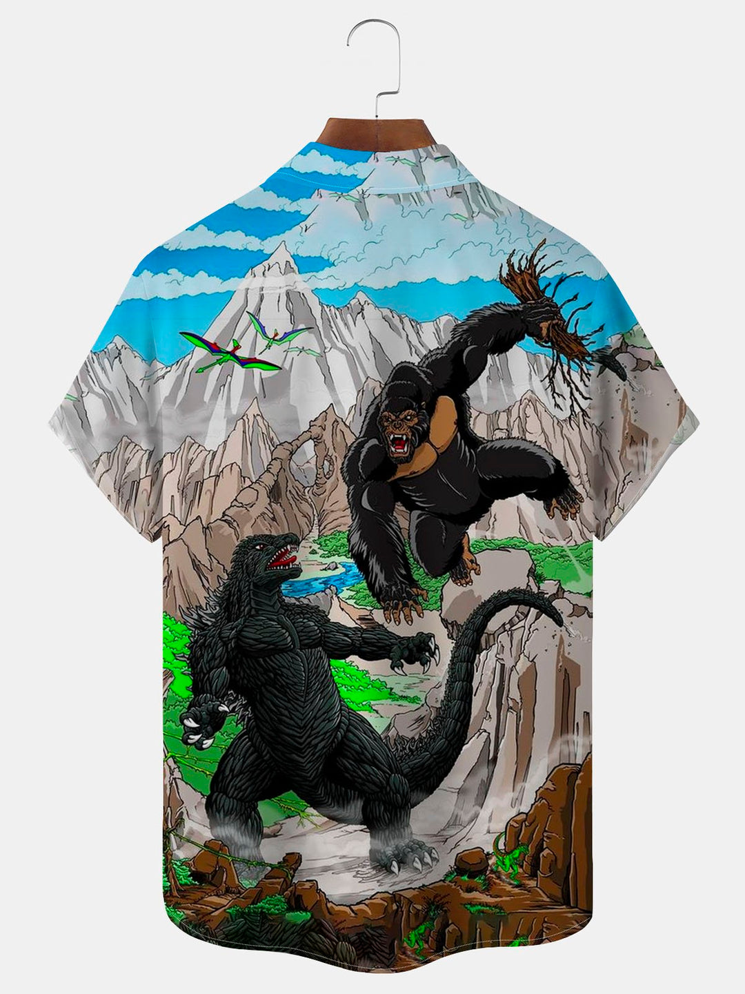 Alohadaddy Retro Cartoon Dinosaur Blue Men&