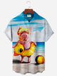 Camisa hawaiana extragrande con bolsillo y estampado de cerdo para hombre de playa Alohadaddy