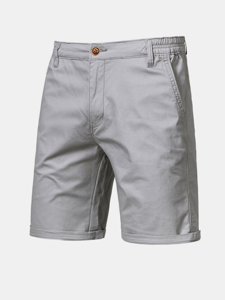 Cotton Casual Shorts Straight Cropped Pants Plus Size Solid Color Basics
