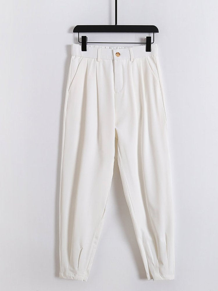 Pantalones casuales holgados tipo harén de sección fina de seda de hielo de tejido funcional para hombre