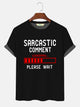 Alohadaddy Men's Sarcastic Comment Loading Pleasewait Funny Graphic Printing Casual Cotton Crew Neck Text Letters T-Shirt