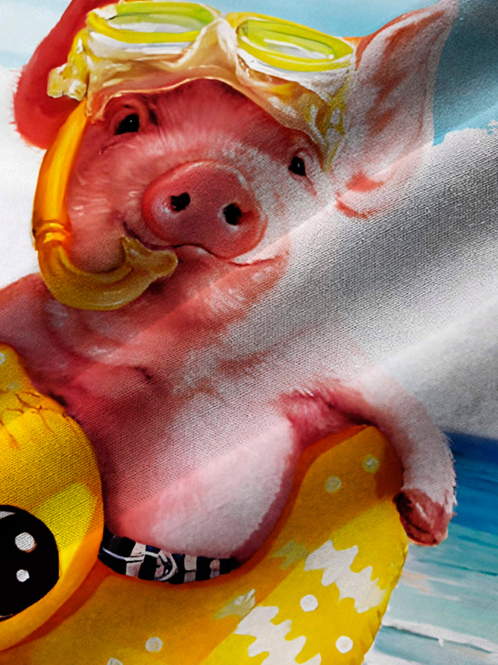 Alohadaddy Pig Print Beach Men&