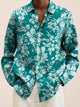 Alohadaddy Holiday Beach Red Men's Hawaiian Long Sleeve Shirts Stretch Easy Care Camp Button Shirts Big Tall