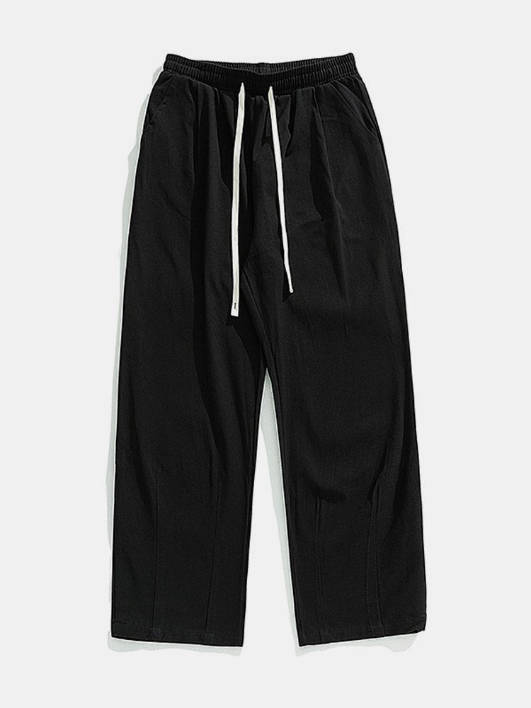 Pantalones casuales de algodón drapeado japonés para hombre, pantalones retro grandes y altos