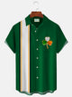 Alohadaddy St. Patrick's Holiday Green Men's Bowling Shirts Stretch Easy Care Aloha Camp Button Shirts Plus Size