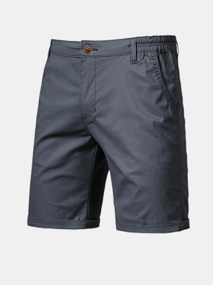 Cotton Casual Shorts Straight Cropped Pants Plus Size Solid Color Basics