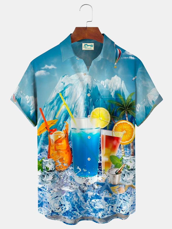 Alohadaddy Beer Cocktail Print Beach Men&