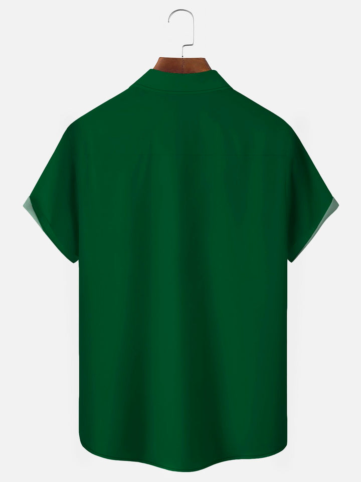 Camisas de bolos para hombre de color verde festivo de San Patricio de Alohadaddy Camisas con botones de Aloha Camp de fácil cuidado y elásticas en tallas grandes