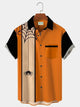 Mens Orange Spider Cotton-Blend Holiday Series Short Sleeve Halloween Shirts