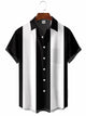 Men's Solid Bowling Casual Short Sleeve Shirt