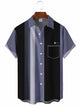 Men's Stripes Bowling Casual Short Sleeve Shirt