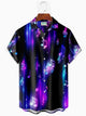 Alohadaddy Music Note Aurora Men's Hawaiian Button Pocket Shirt