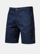 Cotton Casual Shorts Straight Cropped Pants Plus Size Solid Color Basics