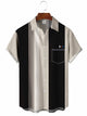 Men's Stripes Bowling Casual Short Sleeve Shirt