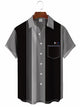 Men's Stripes Bowling Casual Short Sleeve Shirt