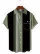 Men's Stripes Bowling Casual Short Sleeve Shirt