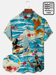 Alohadaddy Beach Vacation Bigfoot Men's Hawaiian Shirt Stretch Tropical Surf Floral Plus Size Wrinkle Free Seersucker Camp Shirts