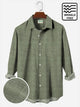 Men's Vintage Casual Long Sleeve Shirts Cotton Linen Blend Seersucker Wrinkle Free Plus Size Tops