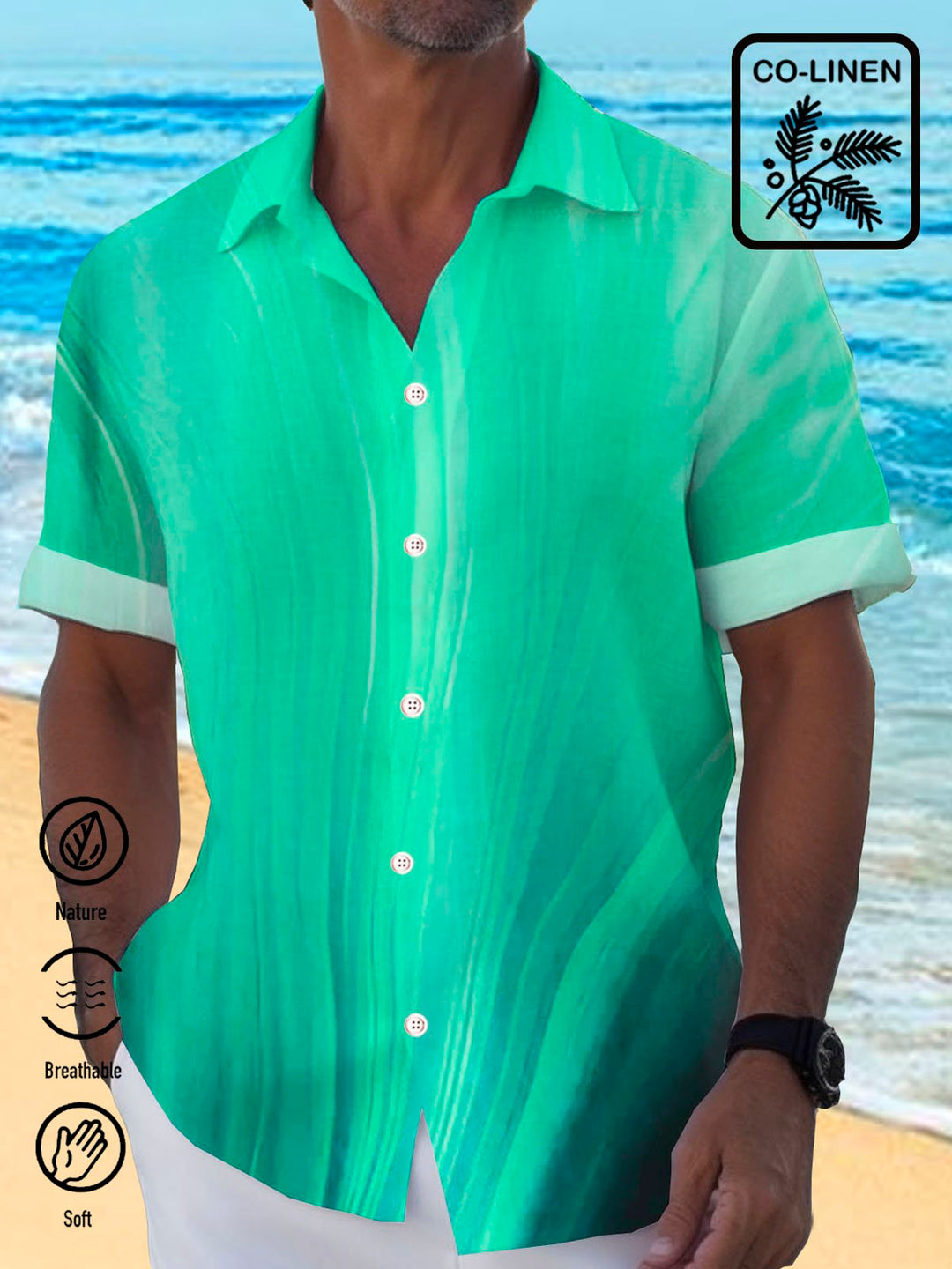Alohadaddy Cotton Linen Gradient Men&