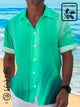 Alohadaddy Cotton Linen Gradient Men's Hawaiian Button Down Shirt