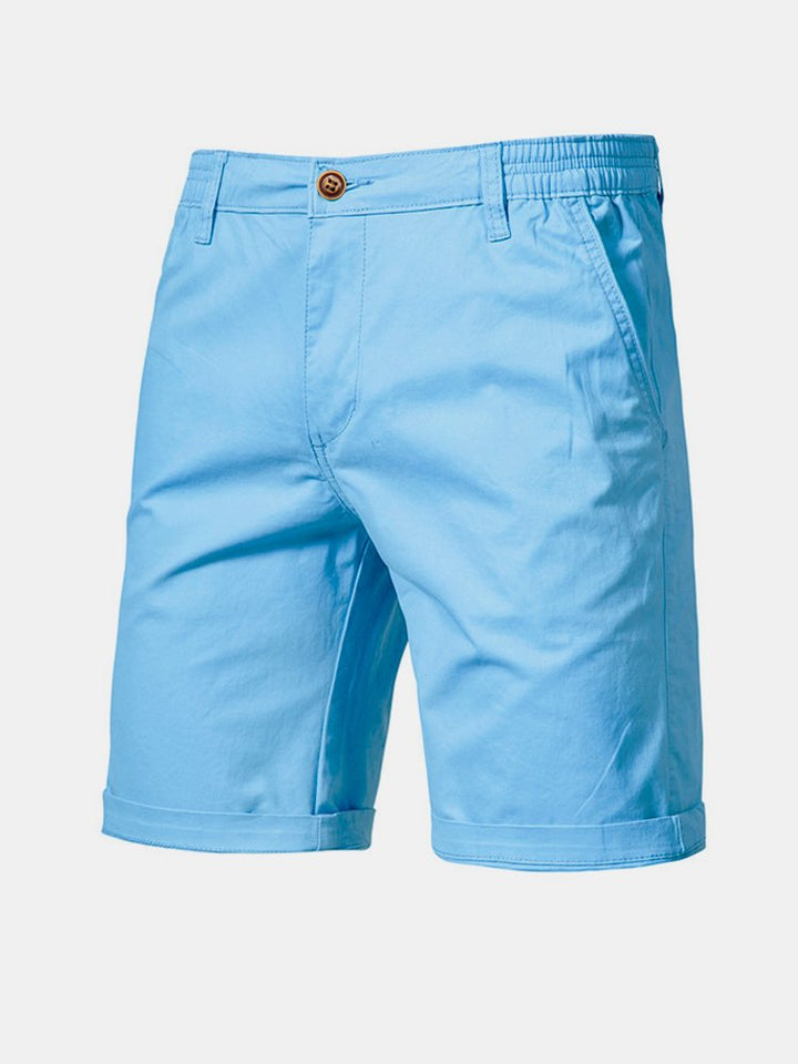 Cotton Casual Shorts Straight Cropped Pants Plus Size Solid Color Basics