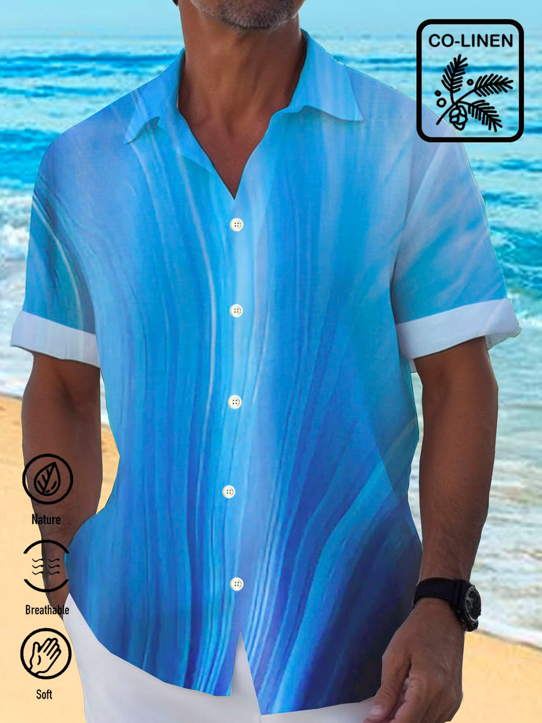 Alohadaddy Cotton Linen Gradient Men&