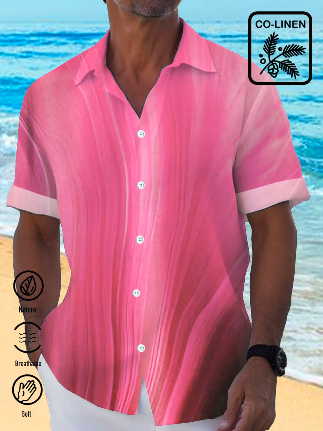 Alohadaddy Cotton Linen Gradient Men&