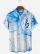 Alohadaddy Music Notes Texture Men's Hawaiian Button Pocket Shirt
