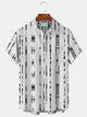 Alohadaddy Men's Casual Geometric Oversized Stretch Pocket Shirt