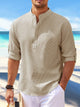 Alohadaddy Hawaiian Seersucker Cardigan Men's Button Down Long Sleeve Plus Size Shirt