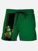 St. Patrick's Day Flag Clover Green Men's Hawaiian Shorts Elastic Super Fast Dry Shorts