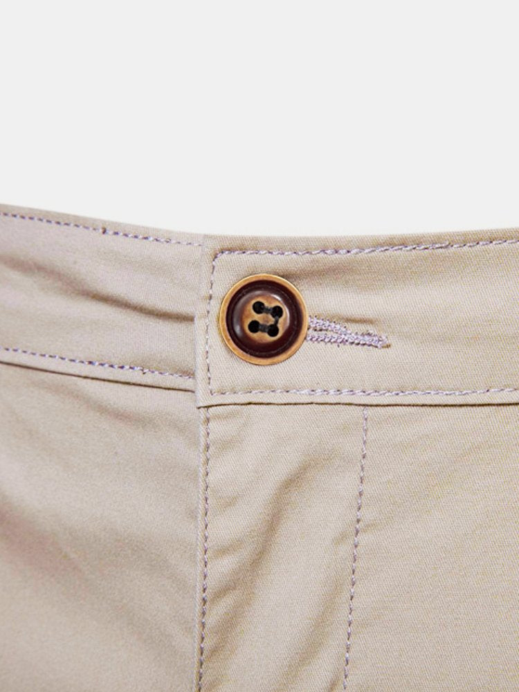 Cotton Casual Shorts Straight Cropped Pants Plus Size Solid Color Basics